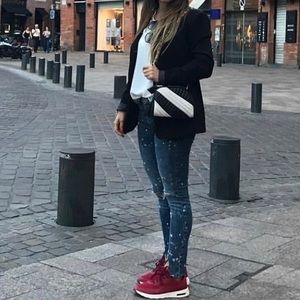 Zara faux leather small purse black & white